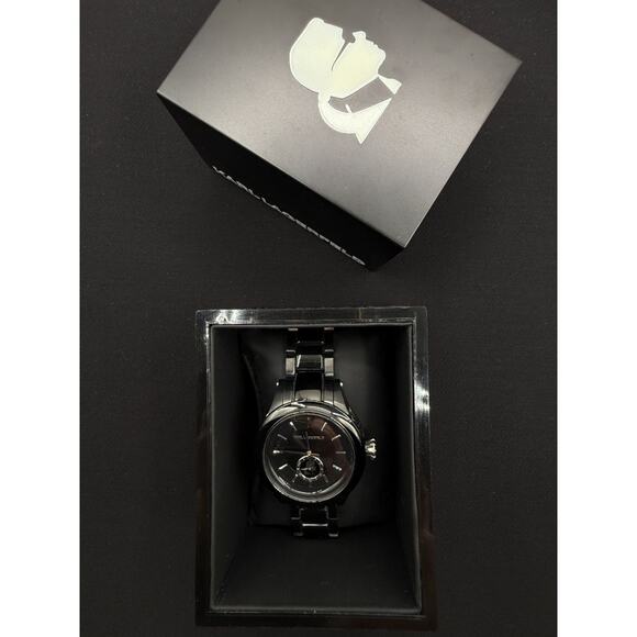 Karl Lagerfeld Black Ceramic-Style Watch with Bracelet w/ Box/Case main image 6